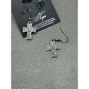 Halle Joy Grace Cross Shape Dangle Earrings